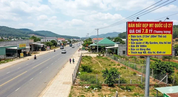 T ÂN VĂN LÂM HÀ: LÔ ĐẤT MẶT TIỀN QL27 KINH DOANH ĐỈNH CAO CHỈ 7,8 TỶ