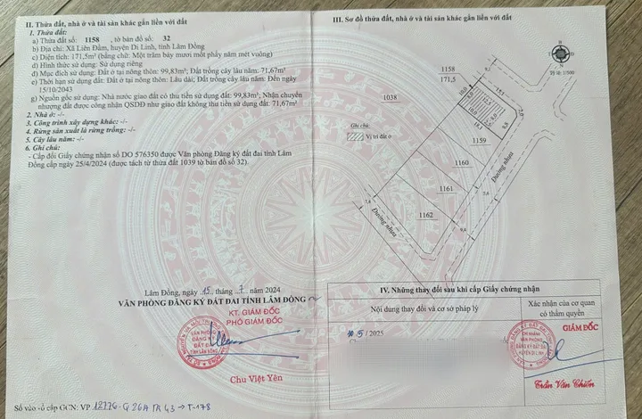 Bán đất khu Liên Đầm, Di Linh, Lâm Đồng, góc 2 mặt tiền đẹp giá 1,6 tỷ