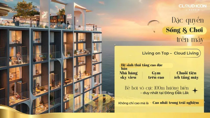 Cloud Icon L'Avenir tuyệt tác căn hộ chạm biển-biểu tượng cao tầng ven biển đầu tiên ở Đông Đắk Lắk