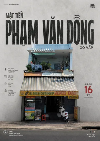 MTKD Phạm Văn Đồng 6x16m CN 95m2 2 Lầu vị trí trung tâm kinh doanh F&B giảm còn 16 tỷ TL