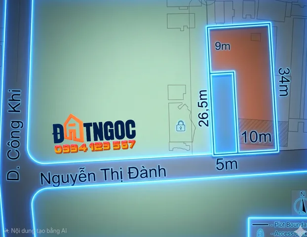 💥2 Lô đất mặt tiền Nguyễn Thị Đành gần Dương Công Khi ngang 5m và 10m tùy chọn