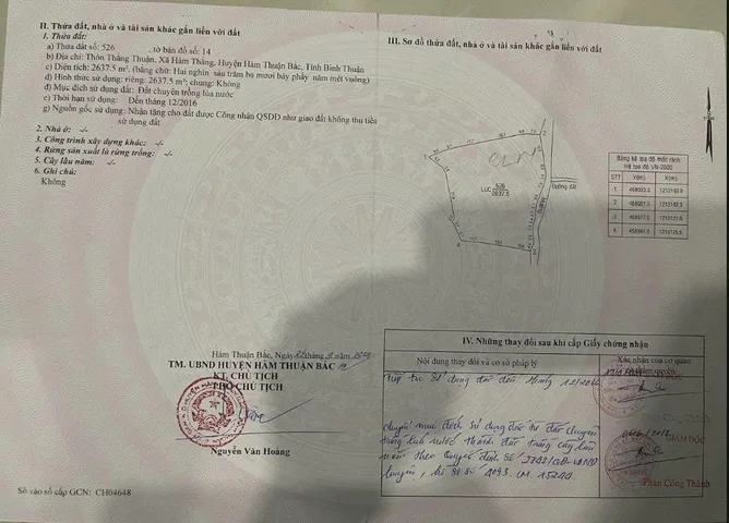 Bán lô đất 2.637,5m2 đất cây lâu năm giá 2,5 tỷ