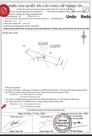 Bán 135m2 đất có 66m2 thổ cư xã Phước Lộc, Phước Đồng Tp Nha Trang. Khu dân sinh, đường bê tông 3.5m.