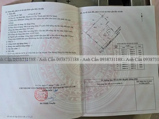 Bán đất vườn có thổ cư HXH đường 156 diện tích 2850m2 giá chỉ 7.5 triệu/m2