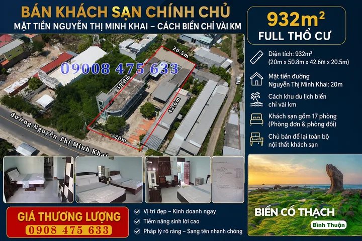CƠ HỘI SỞ HỮU KHÁCH SẠN MẶT TIỀN TRUNG TÂM – QUỸ ĐẤT FULL THỔ CƯ HIẾM CÓ!