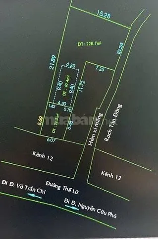 BÁN ĐẤT 2 MẶT TIỀN ĐƯỜNG THẾ LỮ - TÂN NHỰT - BÌNH CHÁNH - NGANG 6M NỞ HẬU 15M CỰC ĐẸP