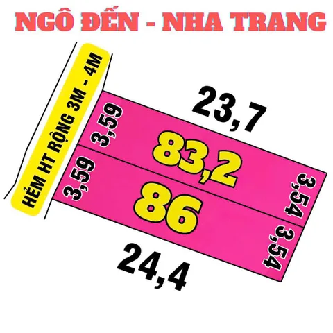Bán đất hẻm oto đường Ngô Đến, Nha Trang giá chỉ 2,350 tỷ, còn 2 lô liên tiếp