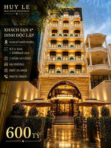Bán Khách sạn 4 sao ngay Dinh Độc Lập [8,5 x 41 - 1 hầm 10 tầng]