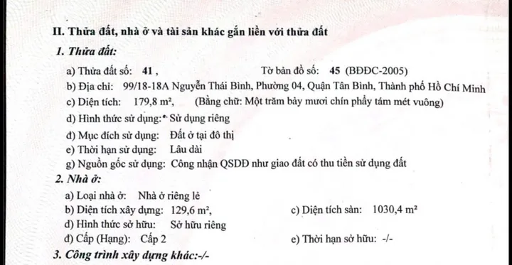 Bán Nhà Mặt Tiền 99Bis Nguyễn Thái Bình, P4, Tân Bình