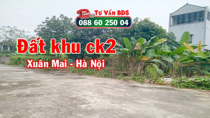 Đất khu phân lô CK2 Xuân Mai, Hà Nội, diện tích 80m² full thổ cư, đường 2 ô tô tránh giá rẻ