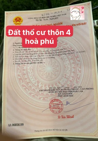 🔥 ĐẤT ĐẸP THỔ CƯ KHỦNG – HÒA PHÚ – CHỈ 1 TỶ  DT 6x72 Tc 120m2🔥