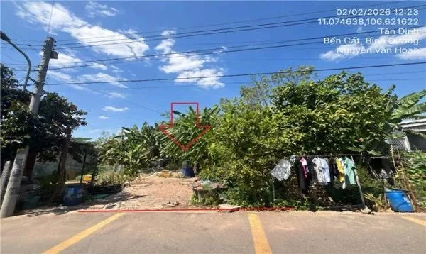 Bán Đất 288.6m2 có sẵn 100 m2 thổ cư giá 1tỷ515 tại Phường Tân Định Thị xã Bến Cát Bình Dương