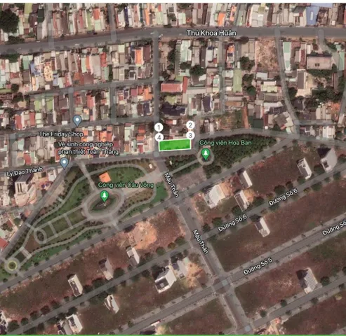 BÁN ĐẤT ĐẶNG THỊ NHƯ, PHAN THIẾT, GÓC 3 MẶT TIỀN, VỊ TRÍ ĐẸP ĐỐI DIỆN CÔNG VIÊN HOA BAN