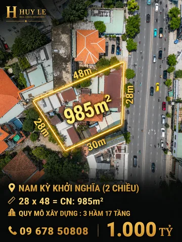 Bán 1064m2 [28 x 48] Mặt Tiền 211 Nam Kỳ Khởi Nghĩa (2 chiều)
