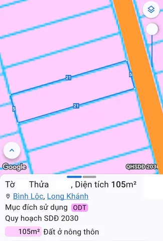 5mx21m TCSR, CHỈ 980Tr ,NGAY TTHC VÀ KCN LONG KHÁNH, P. BÌNH LỘC, TPĐN.