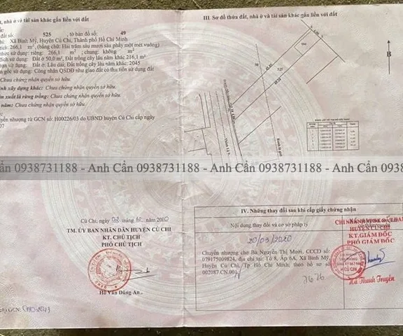 Bán đất mặt tiền Hà Duy Phiên 266m2 giá 30.1 triệu/m2