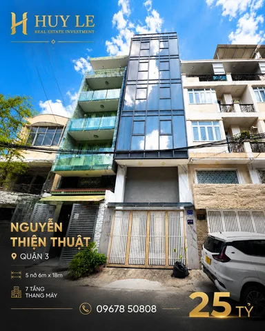 Bán Toà VP 7 tầng - 175 Nguyễn Thiện Thuật Quận 3 (5 x 18 ~400m2 sàn)