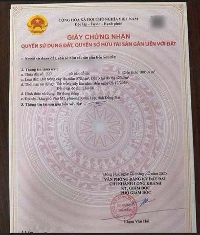 Đất Nền Gần Vành Đai 1, Gần BV Long Khánh, Gần TT Long Khánh 1001m2