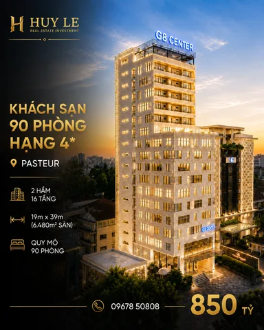 Khách sạn 157 Pasteur - 90 phòng chuẩn 4* (19m x 39m - 2 hầm 16 tầng)