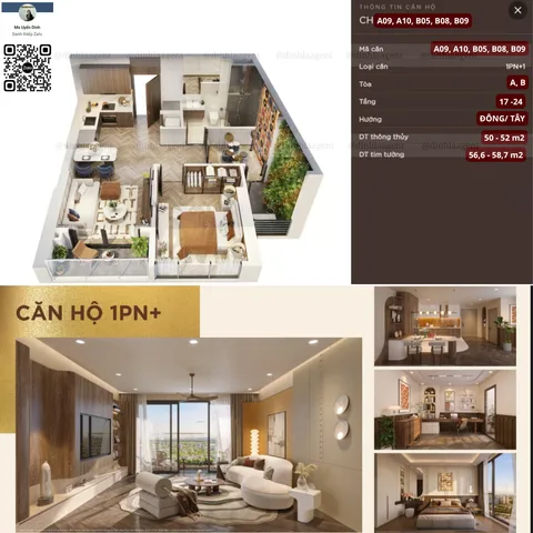 Vlasta Premier căn hộ cao cấp Q7, 58m2 1PN+, tầng trung, nội thất cao cấp
