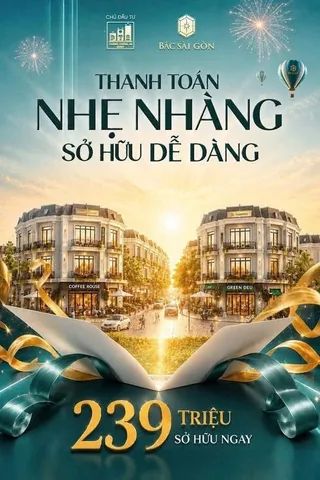 CHỈ 1ty200 TRIỆU/NỀN CHỐT NGAY LÔ ĐẤT ĐỐI DIỆN CÔNG VIÊN QUẢNG TRƯỜNG TRUNG TÂM TĂNG LỜI 200% TẠI KHU ĐÔ THỊ BẮC SÀI GÒN