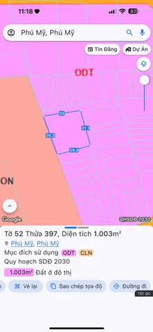Bán đất 1000m2 thổ cư 100m2 giá 5.8 tỷ tại phường Phú Mỹ, TP Phú Mỹ, BR-VT