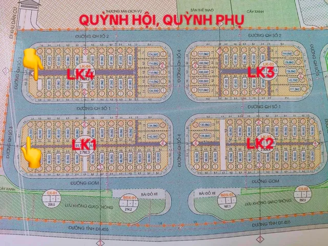 Cc Chào bán 2 lô đất xây biệt thự  – Dự án Tân Hoá Quỳnh Hội – Quỳnh Phụ
 diện tích 124,5m - 1ty8xy , diện tích 134,1m -  2ty0xy