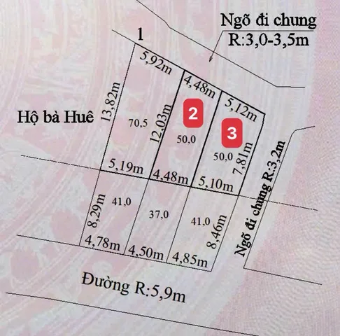 1/7 chủ gui lô đất thiên hương 50m2 mặt tiền trải nhựa 6m thông các ngả . Lhe e Đức để đc giá tốt 0342165555