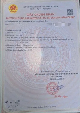 Bán đất tại Tân Thành, 5,2 tỷ, 1041 m2, mặt tiền 24,5m, ngõ 6m, giá ưu đãi, hot!