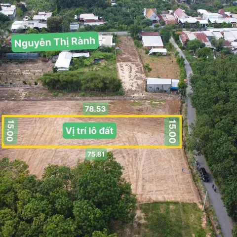 Đất thổ cư mặt tiền nhựa 1/ngắn đường Nguyễn Thị Rành gần ngã ba Tỉnh Lộ 15 xã Phú Mỹ Hưng Củ Chi TPHCM, DT: 1200m2.