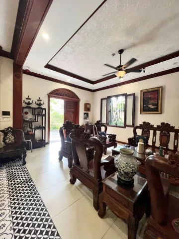BÁN BIỆT THỰ KẾ KDC VĨNH LỘC BÌNH TÂN 620M2 55 TỶ 4 TẦNG THANG MÁY KHU VIP