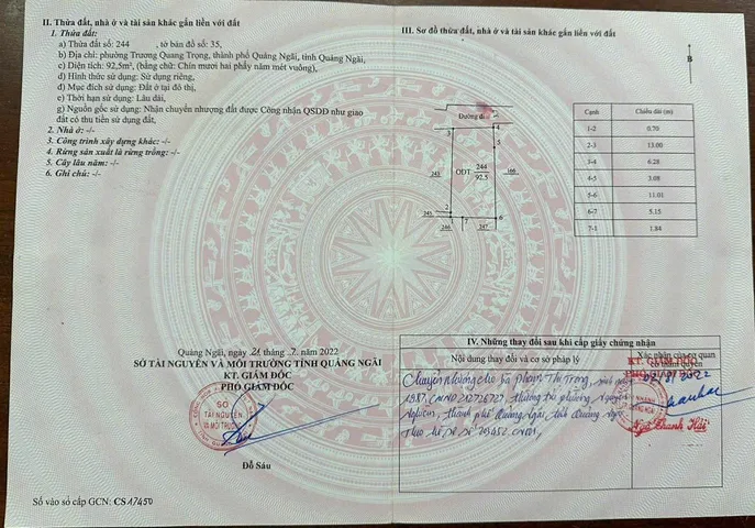 Chủ cần bán lô đất ngay cầu chui cầu trà khúc 2 đi vào, Gần trường học gần chợ diện tích 92.5m2 giá 870tr