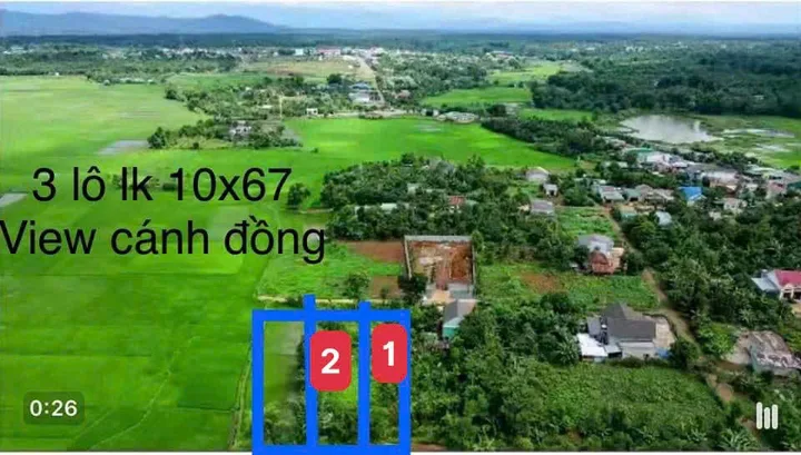 🔥 2 LÔ ĐẤT CHÂN DÀI – GẦN QUỐC LỘ 26 – VIEW RUỘNG CỰC CHILL 🌾