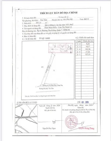 Bán đất tại Phú Mỹ - Tóc Tiên, giá 30 tỷ, 2011 m2 đẹp, nhiều tiện ích