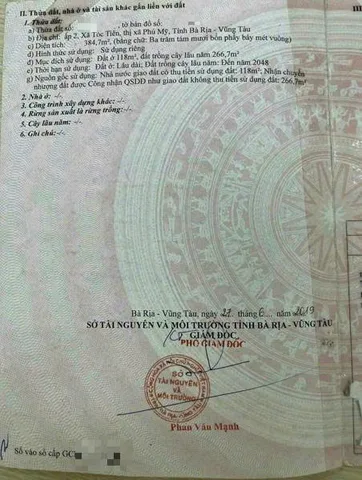 Bán đất tại Phú Mỹ - Tóc Tiên, 7,4 tỷ, 385 m2, chính chủ siêu hot!