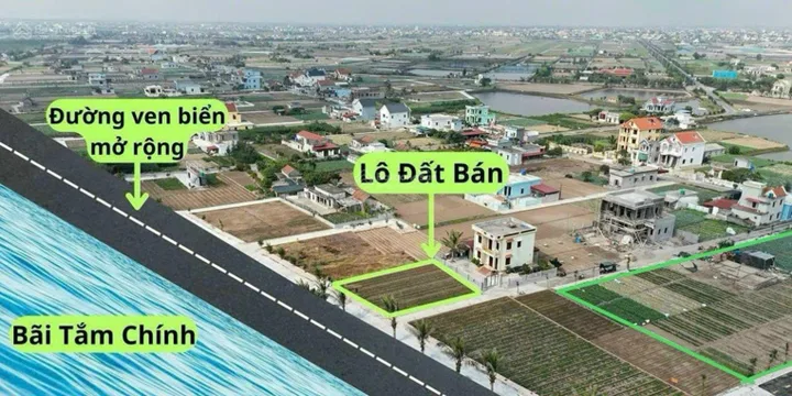 BÁN ĐẤT QUẤT LÂM, MẶT BIỂN KINH DOANH, TRUNG TÂM THỊ TRẤN QUẤT LÂM, 100M2, MT6, PHÙ HỢP ĐT KS, NN, NH