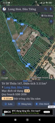 Cần bán 3.111 mét vuông giá 1,5 tỷ