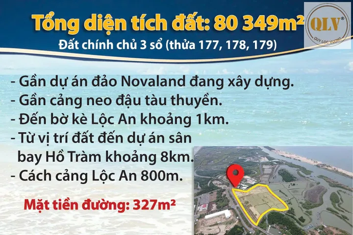 BÁN QUỸ ĐẤT VEN BIỂN LỘC AN – ĐẤT ĐỎ, BÀ RỊA – VŨNG TÀU – 80.349m²