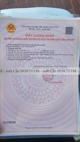Bán đất  đường An Sơn 14 diện tích 233m2 , giá chỉ 11.16 triệu/m2