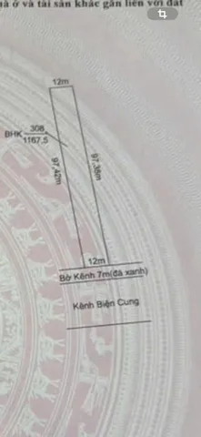Bán 1167m2 đất vườn xã bình đức mặt tiền kênh biện cung 7m đang thi công bê tông hoá , được phép chuyển thổ cư