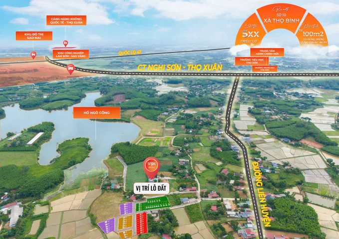 Còn 3 lô đẹp nhất đất cạnh KCN Lam Sơn- Sao vàng, giá chỉ từ 5 triệu/m2, Full thổ cư sẵn sổ
