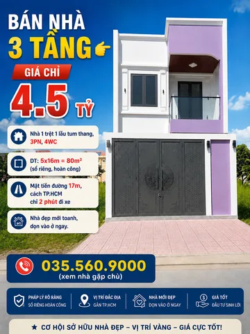 Bán Nhà riêng 80m2 có sẵn 80 m2 thổ cư giá 4.5 tỷ tại Đường Tỉnh 826C (Hl 12) Xã Long Hậu Huyện Cần Giuộc Long An