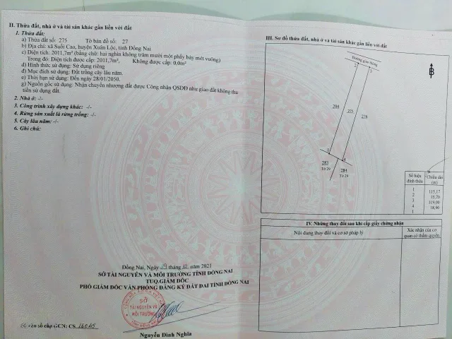Cần bán 2012 m đất trồng cây lâu năm + quy hoạch đất ở ( ONT) , vị trí ra quốc lộ 5 phút , ngang 15 m 7 dài 119 m , nở hậu 18 m 9 . Rất đẹp .