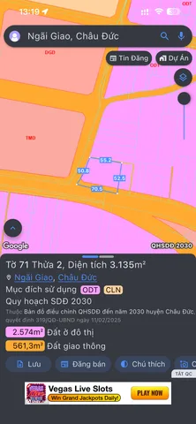 Thị trấn Ngãi Giao - Tp Hồ Chí Minh. S: 3.136 m2 có 260tc.