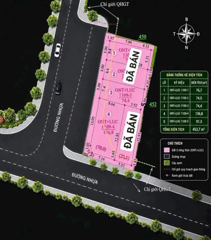 Bán Lô Mặt Tiền Đường Nhựa Diên Thọ - 74m2 Đường Quy hoạc rộng 16m - Giá 536tr