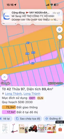 Bán Đất 89m2 có sẵn 80 m2 thổ cư giá 7 tỷ tại Thị trấn Long Thành Huyện Long Thành Đồng Nai