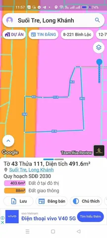Bán 491mv có sẵn 100mv thổ cư và nhà ở khu được mệnh danh là đà lạt miền đông