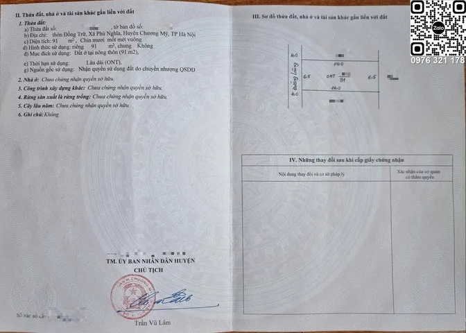 Bán tại Đường Quốc Lộ 6 Xã Phú Nghĩa Huyện Chương Mỹ Hà Nội