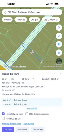 Bán Đất 923m2 giá 500 triệu tại - Chọn - Xã Cam An Nam Huyện Cam Lâm Khánh Hòa