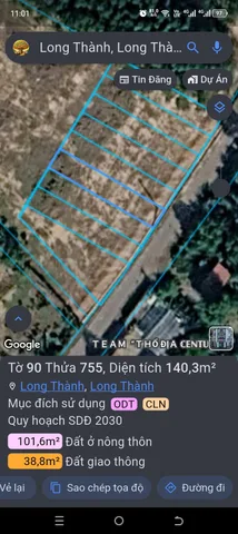 Bán Đất 280m2 có sẵn 202 m2 thổ cư giá 3.7 tỷ tại Xã Lộc An Huyện Long Thành Đồng Nai